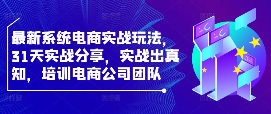 最新系统电商实战玩法，31天实战分享，实战出真知，培训电商公司团队-柠檬网创