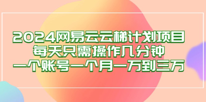 （12675期）2024网易云梯计划项目，每天只需操作几分钟 一个账号一个月一万到三万-柠檬网创