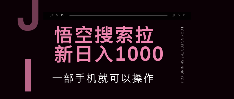 （12717期）悟空搜索类拉新 蓝海项目 一部手机就可以操作 教程非常详细-柠檬网创