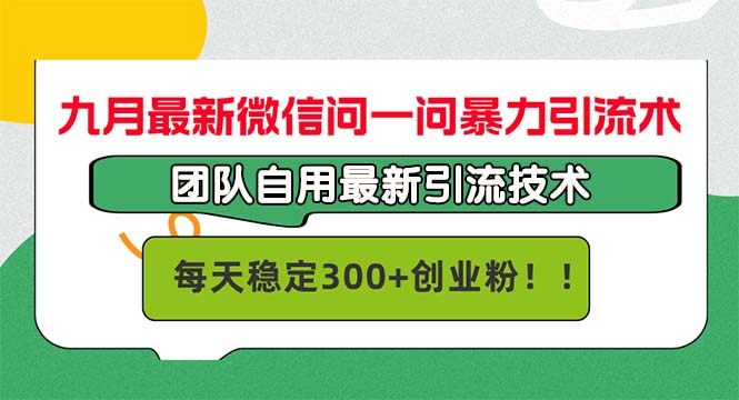 （12735期）九月最新微信问一问暴力引流术，团队自用引流术，每天稳定300+创…-柠檬网创