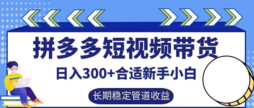 拼多多短视频带货日入300+有长期稳定被动收益，合适新手小白【揭秘】-柠檬网创