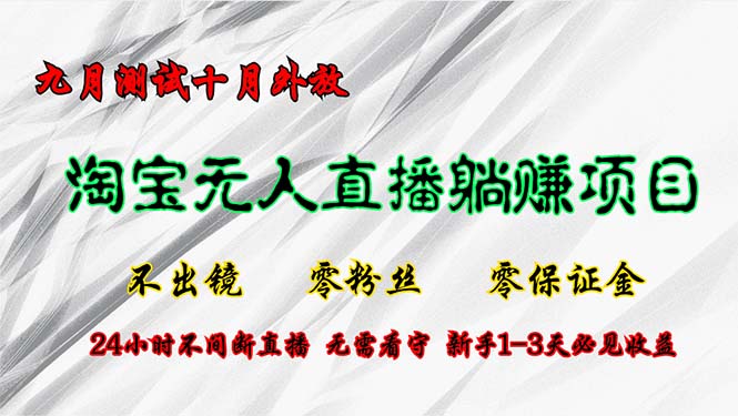 （12862期）淘宝无人直播最新玩法，九月测试十月外放，不出镜零粉丝零保证金，24小…-柠檬网创