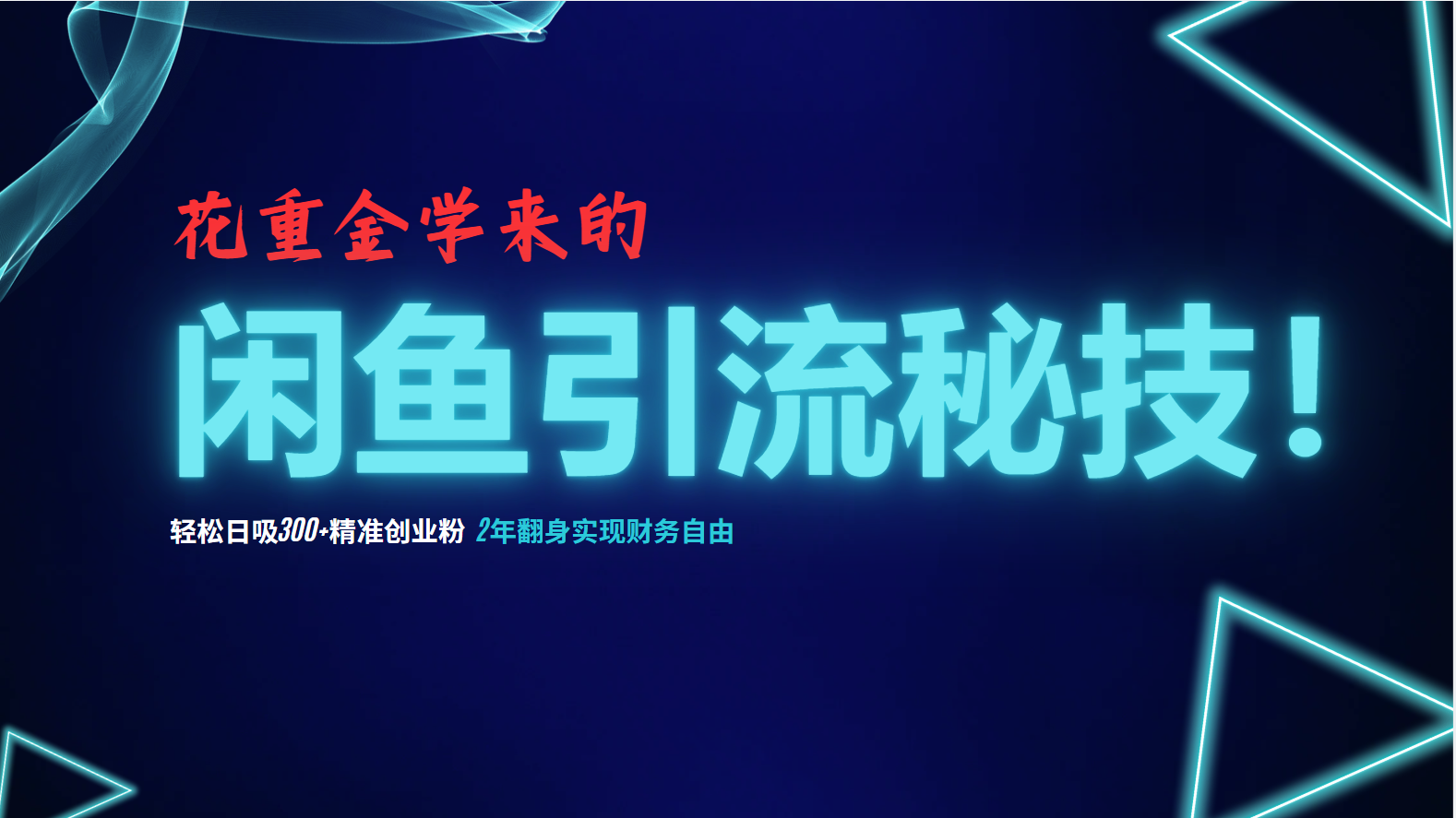 （12887期）花重金学来的闲鱼引流秘技！轻松日吸300+精准创业粉，每天躺赚5000+，2…-柠檬网创