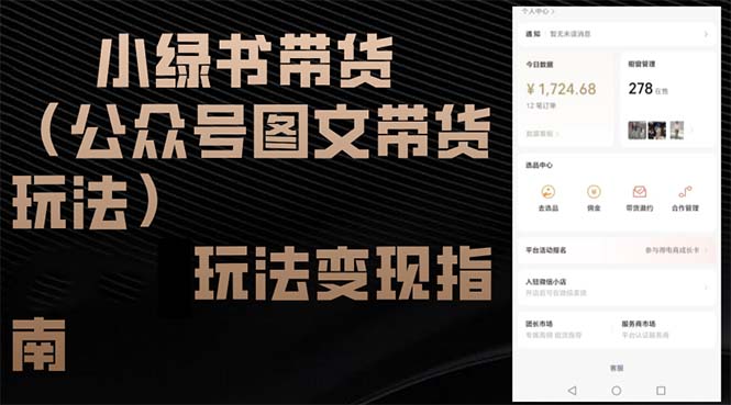 （12902期）小绿书带货（公众号图文带货玩法）玩法变现指南-柠檬网创