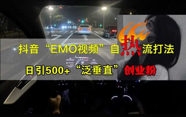 抖音EMO视频自热打法，日引500+“泛垂直”创业粉-柠檬网创