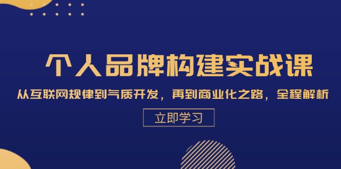 个人品牌构建实战课：从互联网规律到气质开发，再到商业化之路，全程解析-柠檬网创