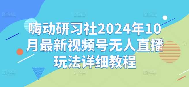 嗨动研习社2024年10月最新视频号无人直播玩法详细教程-柠檬网创