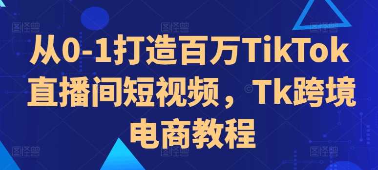 从0-1打造百万TikTok直播间短视频，Tk跨境电商教程-柠檬网创