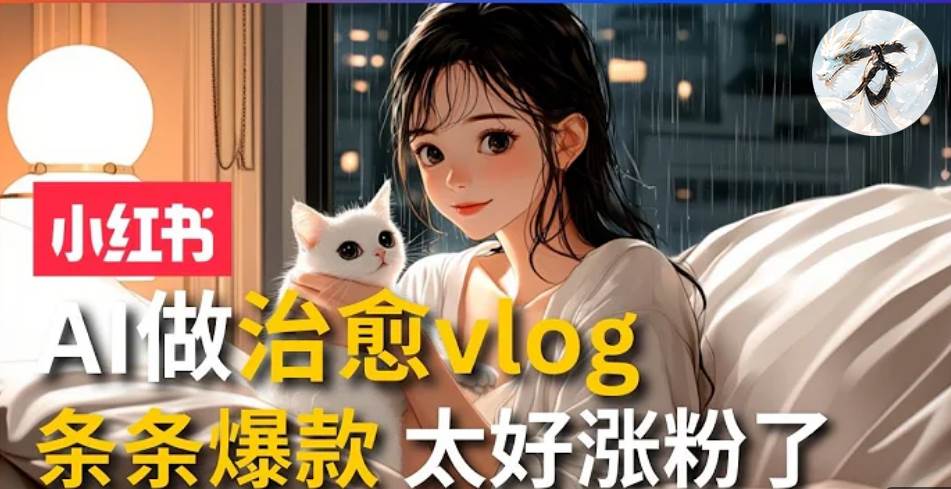 （13172期）AI治愈系vlog动画视频，小红书1个月轻松涨粉破万，商单报价1500+日入2000+-柠檬网创