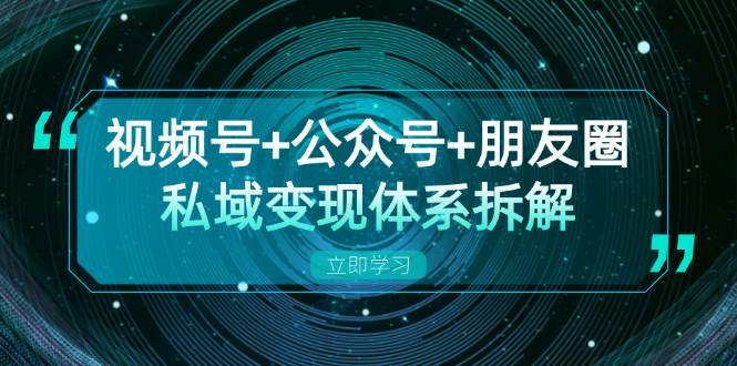 （13174期）视频号+公众号+朋友圈私域变现体系拆解，全体平台流量枯竭下的应对策略-柠檬网创
