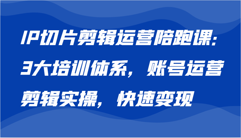IP切片剪辑运营陪跑课，3大培训体系：账号运营 剪辑实操 快速变现-柠檬网创