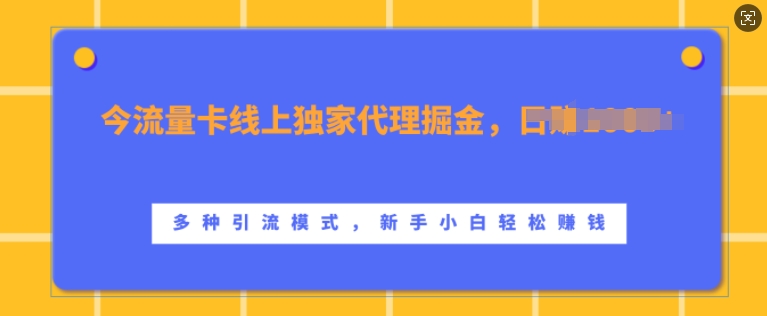 流量卡线上独家代理掘金，日入1k+ ，多种引流模式，新手小白轻松上手【揭秘】-柠檬网创