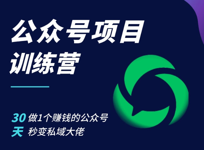 公众号项目训练营，30天做1个赚钱的公众号，秒变私域大佬-柠檬网创