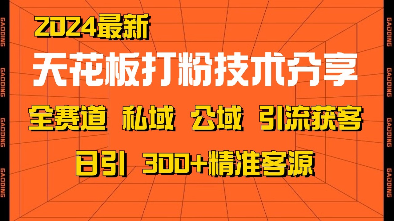 天花板打粉技术分享，野路子玩法 曝光玩法免费矩阵自热技术日引2000+精准客户-柠檬网创