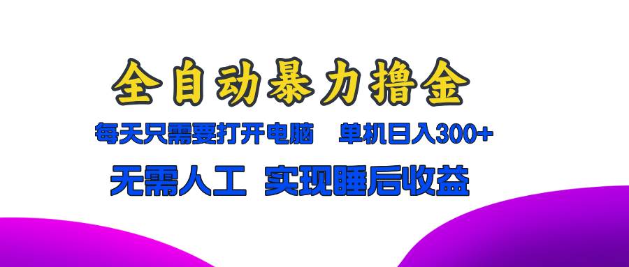 （13186期）全自动暴力撸金，只需要打开电脑，单机日入300+无需人工，实现睡后收益-柠檬网创