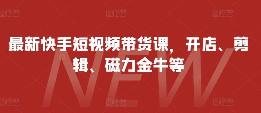 最新快手短视频带货课，开店、剪辑、磁力金牛等-柠檬网创
