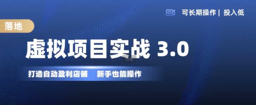 虚拟项目实战3.0，打造自动盈利店铺，可长期操作投入低，新手也能操作-柠檬网创