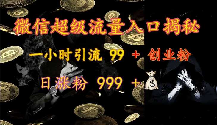 微信超级流量入口揭秘：一小时引流 99 + 创业粉，日涨粉 999 +-柠檬网创