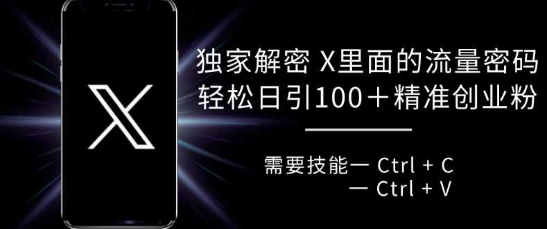 独家解密 X 里面的流量密码，复制粘贴轻松日引100+-柠檬网创