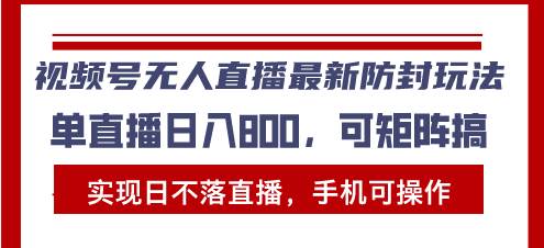 （13377期）视频号无人直播最新防封玩法，实现日不落直播，手机可操作，单直播日入…-柠檬网创