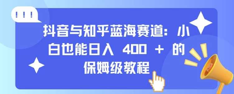 抖音与知乎蓝海赛道：小白也能日入 4张 的保姆级教程-柠檬网创