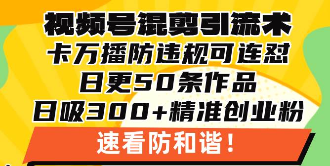 （13400期）视频号混剪引流技术，500万播放引流17000创业粉，操作简单当天学会-柠檬网创