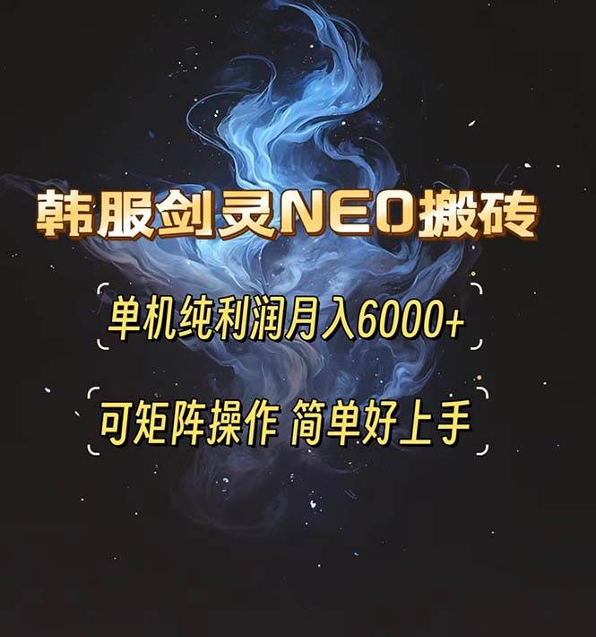 （13435期）韩服剑灵NEO搬砖攻略，单机纯利润月入6000+ 可矩阵操作，简单好上手。-柠檬网创