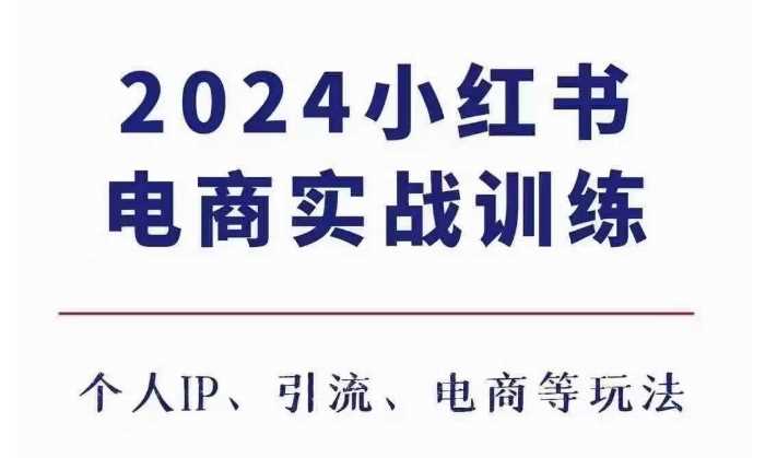 2024小红书电商3.0实战训练，包含个人IP、引流、电商等玩法-柠檬网创