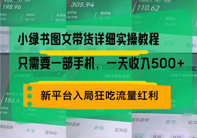 （13509期）小绿书图文带货详细实操教程，只需要一部手机，一天收入500+，轻松变现-柠檬网创