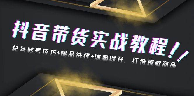 （13526期）抖音带货实战教程：起号转号技巧+爆品选择+流量提升，打造爆款商品-柠檬网创