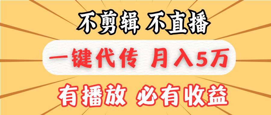 （13555期）不剪辑不直播，一键代发，月入5万懒人必备，我出视频你来发-柠檬网创