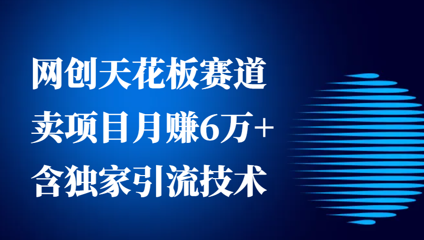 网创天花板赛道，卖项目月赚6万+，含独家引流技术（共26节课）-柠檬网创