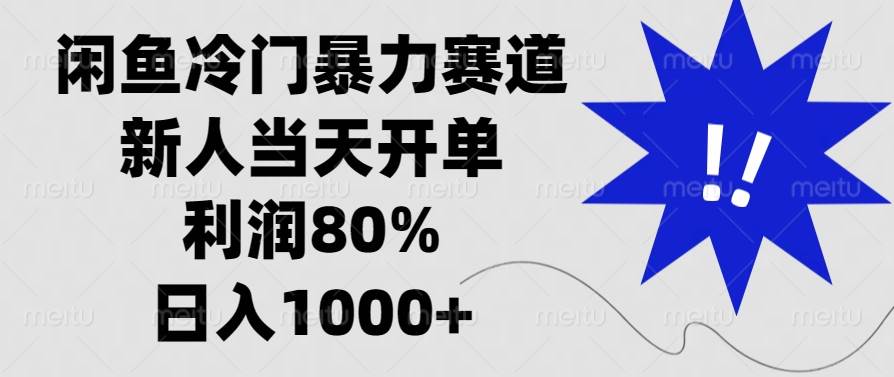 （13660期）闲鱼冷门暴力赛道，新人当天开单，利润80%，日入1000+-柠檬网创