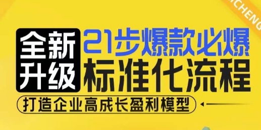 21步爆款必爆标准化流程，全新升级，打造企业高成长盈利模型-柠檬网创