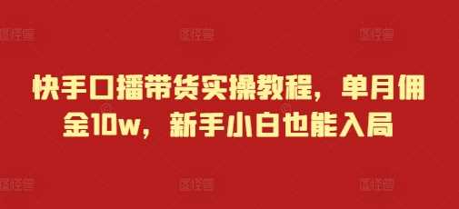 快手口播带货实操教程，单月佣金10w，新手小白也能入局-柠檬网创