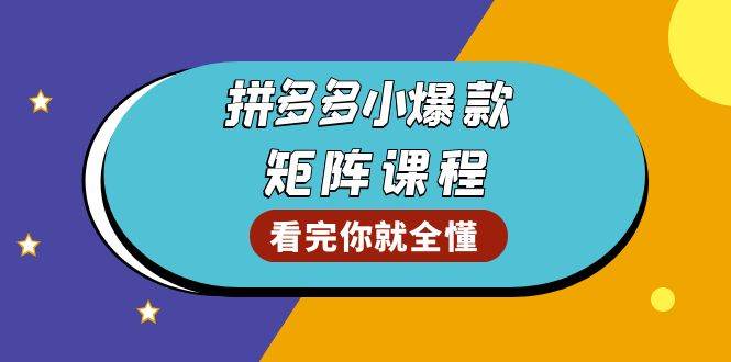 （13699期）拼多多爆款矩阵课程：教你测出店铺爆款，优化销量，提升GMV，打造爆款群-柠檬网创