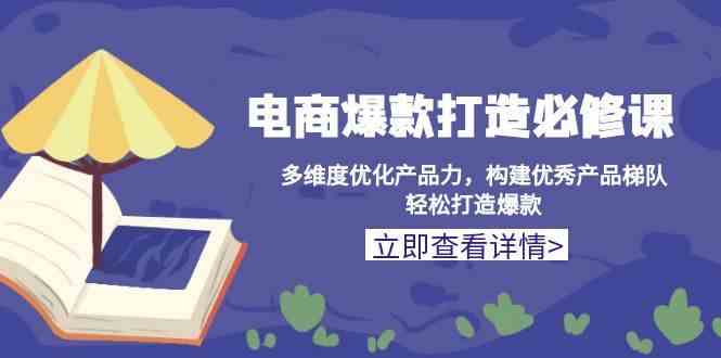 电商爆款打造必修课：多维度优化产品力，构建优秀产品梯队，轻松打造爆款-柠檬网创