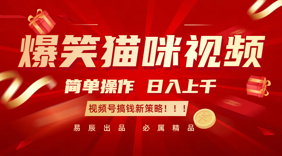 爆笑猫咪视频：简单操作，日入过千，视频号搞钱新策略！-柠檬网创