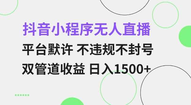 抖音小程序无人直播 平台默许 不违规不封号 双管道收益 日入多张 小白也能轻松操作【仅揭秘】-柠檬网创