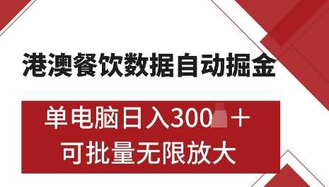港澳数据全自动掘金，单电脑日入5张，可矩阵批量无限操作【揭秘】-柠檬网创