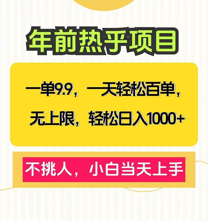 （13795期）一单9.9，一天百单无上限，不挑人，小白当天上手，轻松日入1000+-柠檬网创