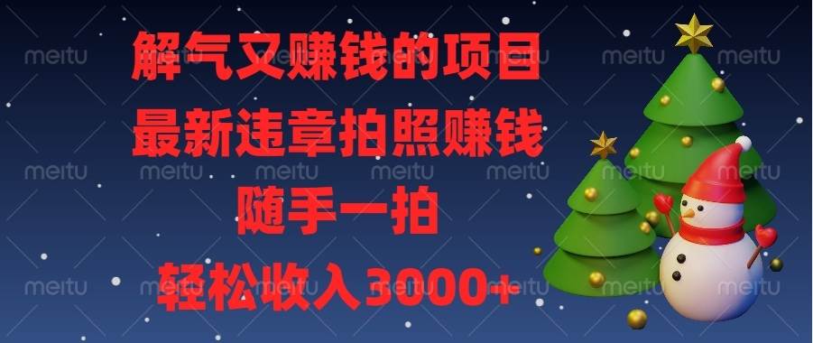 （13804期）解气又赚钱的项目，最新违章拍照赚钱，随手一拍，轻松收入3000+-柠檬网创