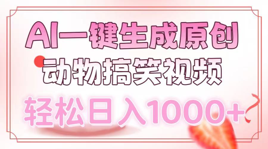 （13884期）AI一键生成原创动物搞笑视频，轻松日入1000+-柠檬网创