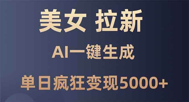 （13866期）美女暴力拉新，通过AI一键生成，单日疯狂变现5000+，纯小白一学就会！-柠檬网创