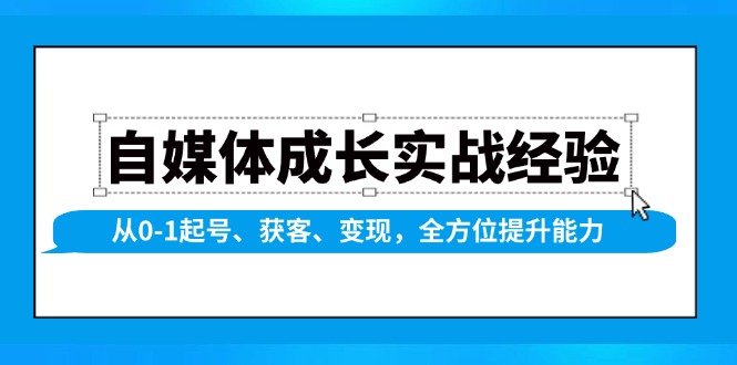 （13963期）自媒体成长实战经验，从0-1起号、获客、变现，全方位提升能力-柠檬网创