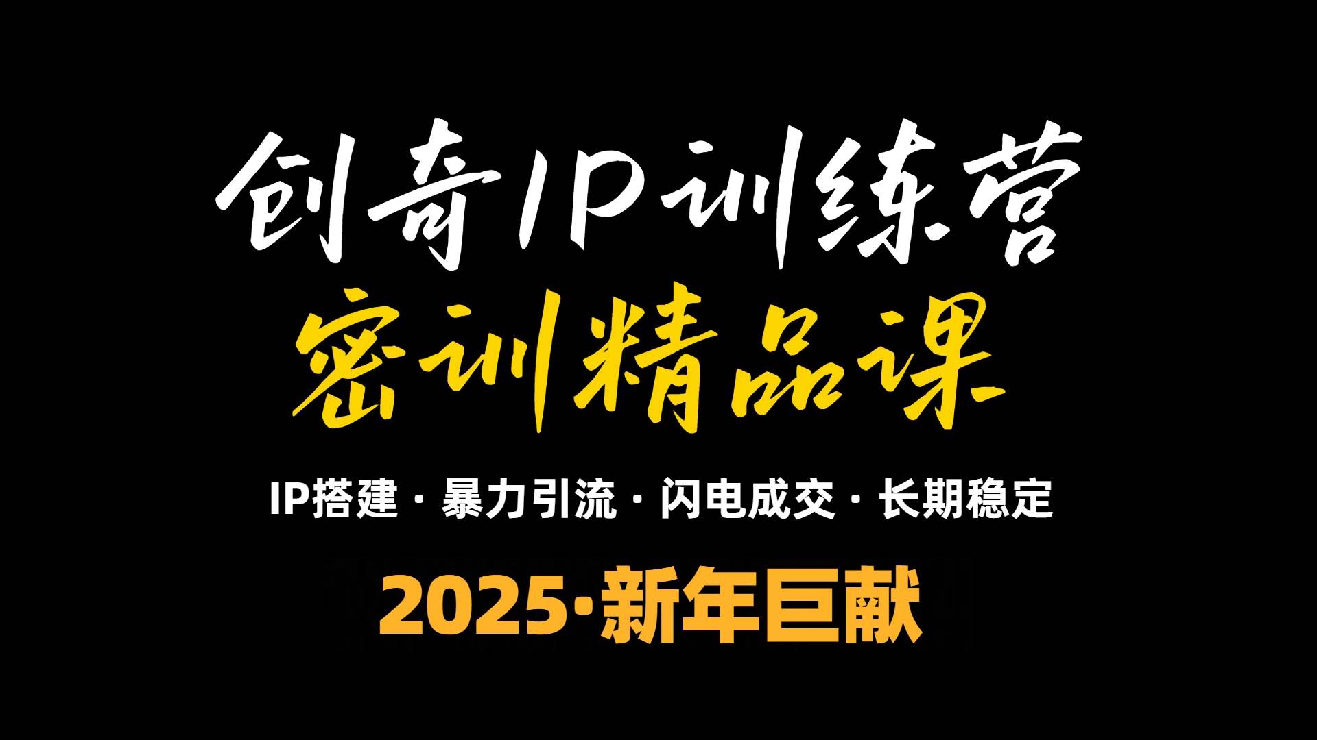 （13898期）2025年“知识付费IP训练营”小白避坑年赚百万，暴力引流，闪电成交-柠檬网创